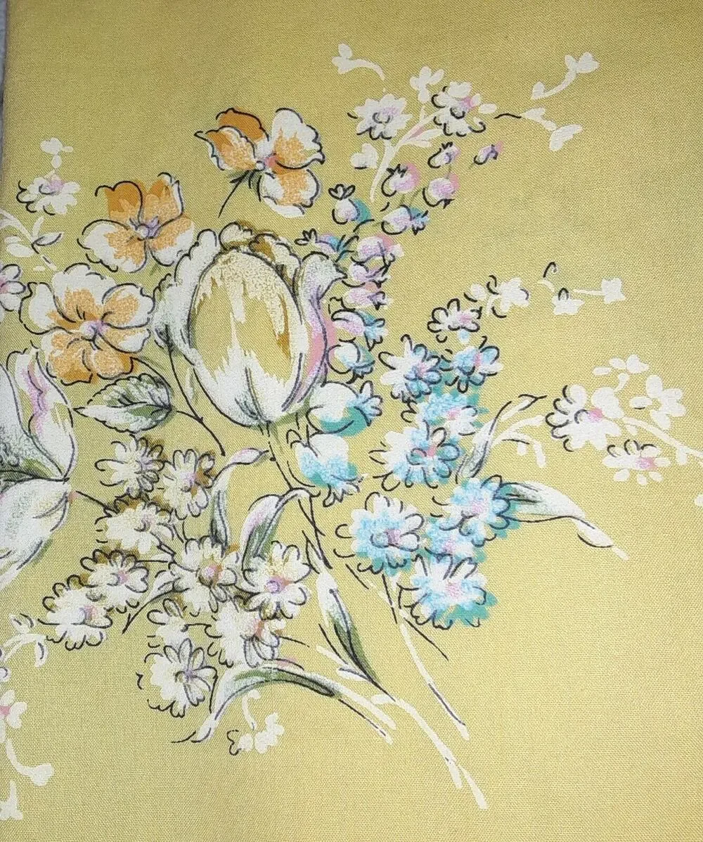 Vintage Penney's Double Bed Flat Sheet 81x108 Mid 1960s Sunny, Cottage,...